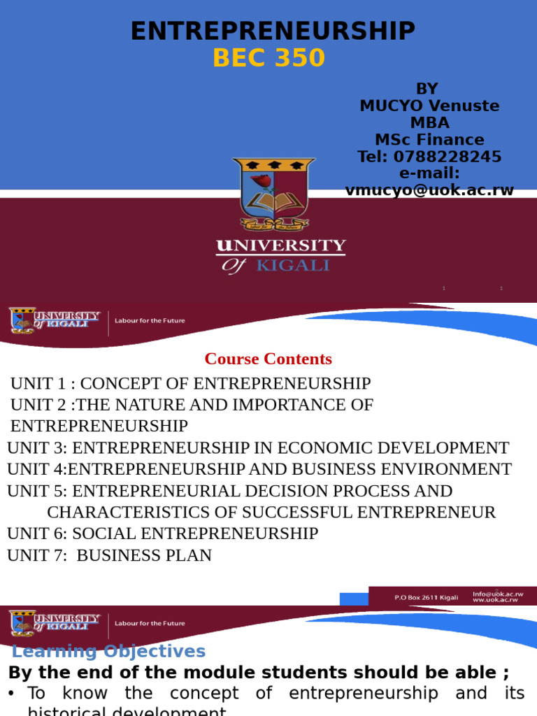 Understanding Entrepreneurship Concepts | PDF | Entrepreneurship ...