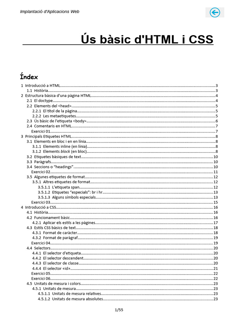 Uso Básico de HTML y CSS - v2022 | PDF