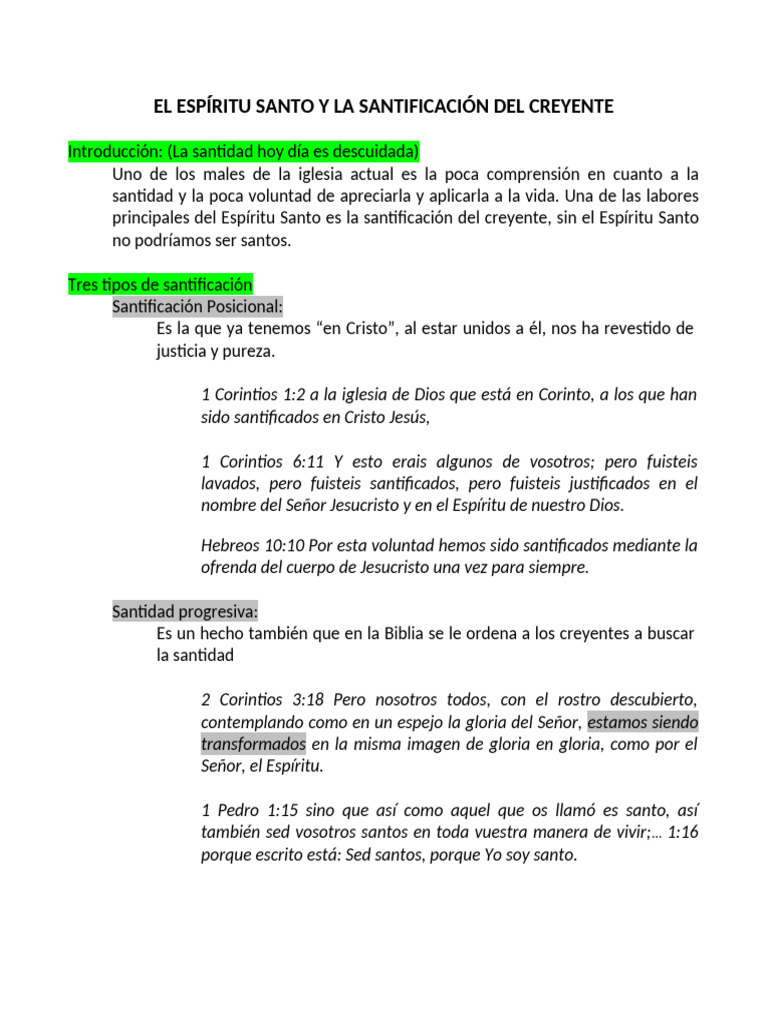Santificación por el Espíritu Santo | PDF | Cristo (título) | Oración