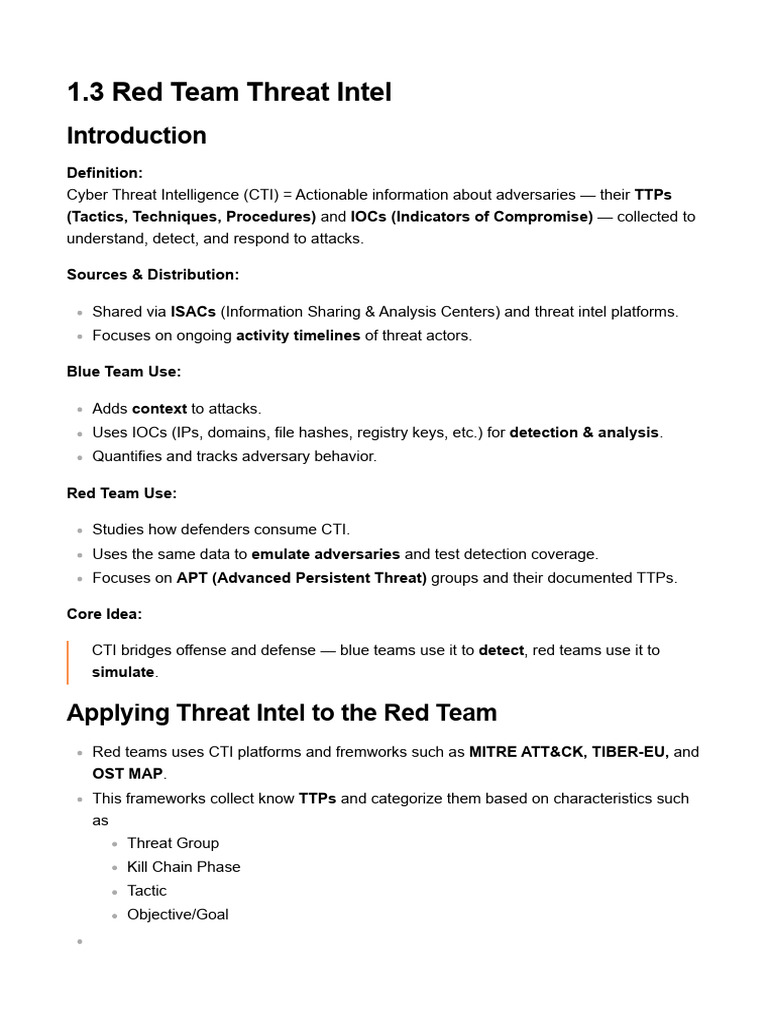1.3 Red Team Threat Intel | PDF | Military Intelligence | Security ...