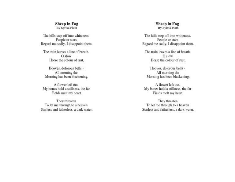 Analysis of Plath's "Sheep in Fog" | PDF | Poetry