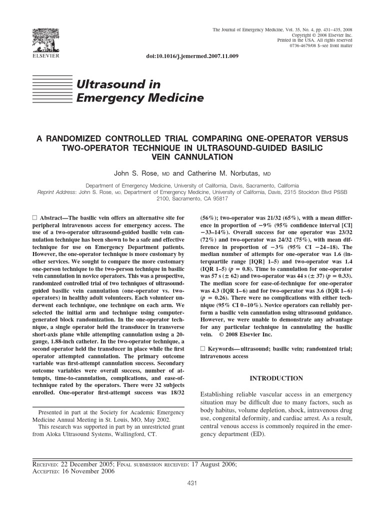 2007 A Randomized Controlled Trial Comparing One-Operator Versus Two ...