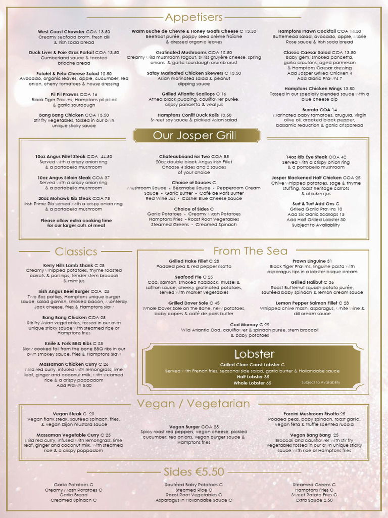 Grill Menu A3 Web-Hamptons | PDF | Sauce | Salad