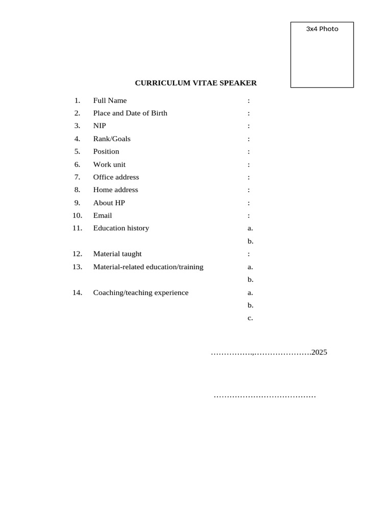 Curriculum Vitae Speaker | PDF