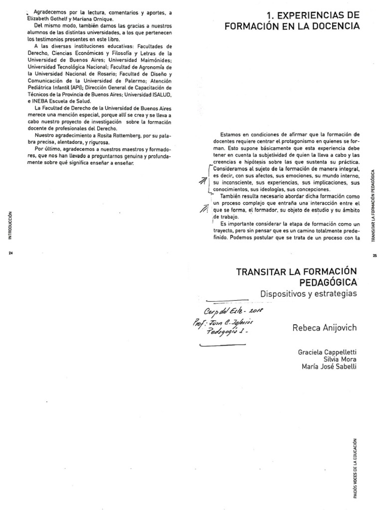 Anijovich Transitar+La+Formacion+Pedagogica | PDF