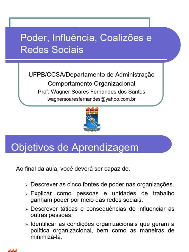 Poder Influncia Coalizes e Redes Sociais - Slides | PDF | Poder (social ...