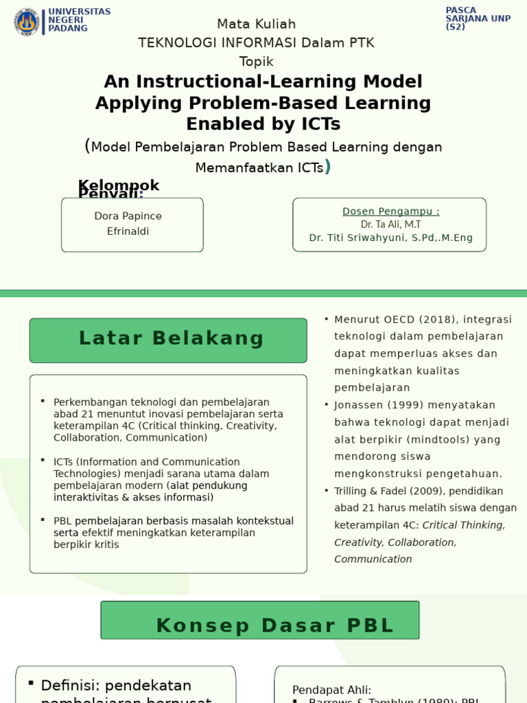 Topik 1. An Instructional-Learning Model Applying Problem-Based ...