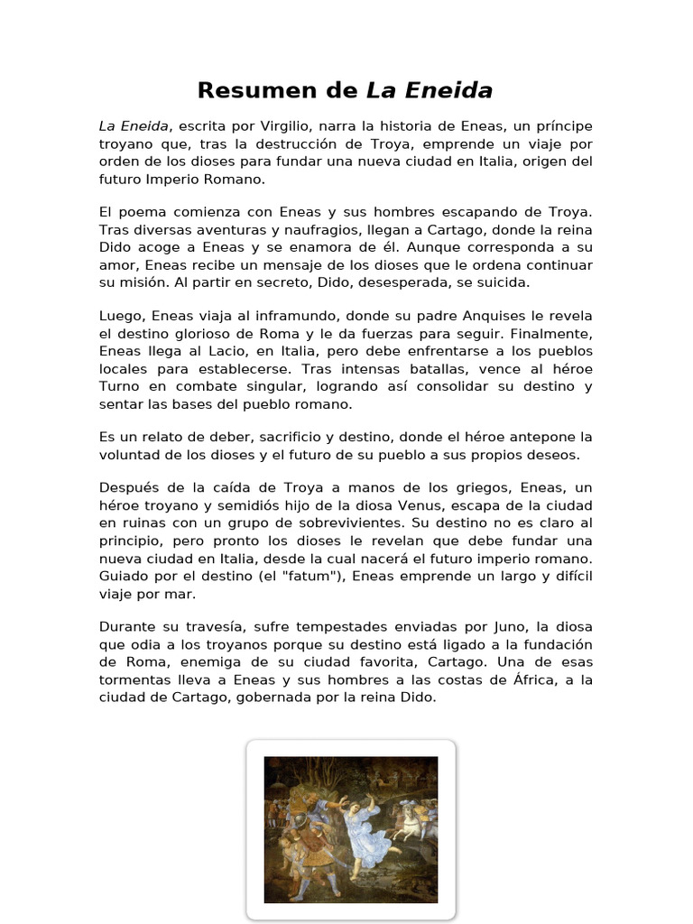 Resumen de La Eneida de Virgilio | PDF | Aquiles | Eneas