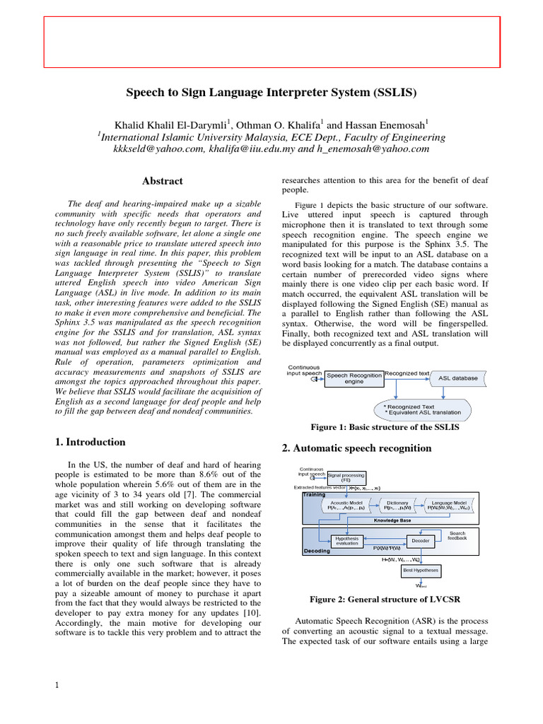 Speech To Sign Language Interpreter Syst | PDF | Sign Language ...
