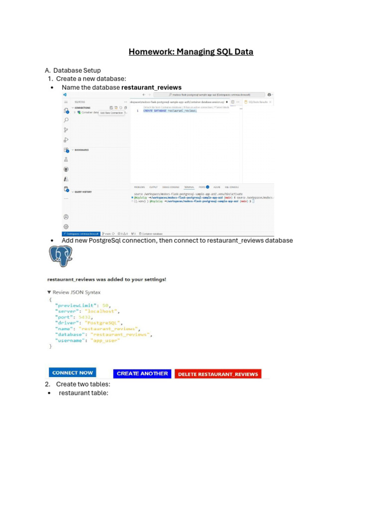SQL Data Management for Restaurant Reviews | PDF