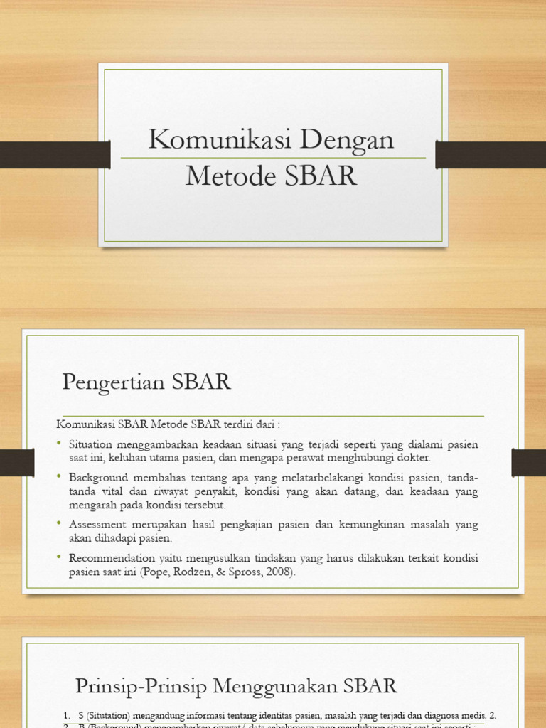 Komunikasi Efektif dengan Metode SBAR | PDF