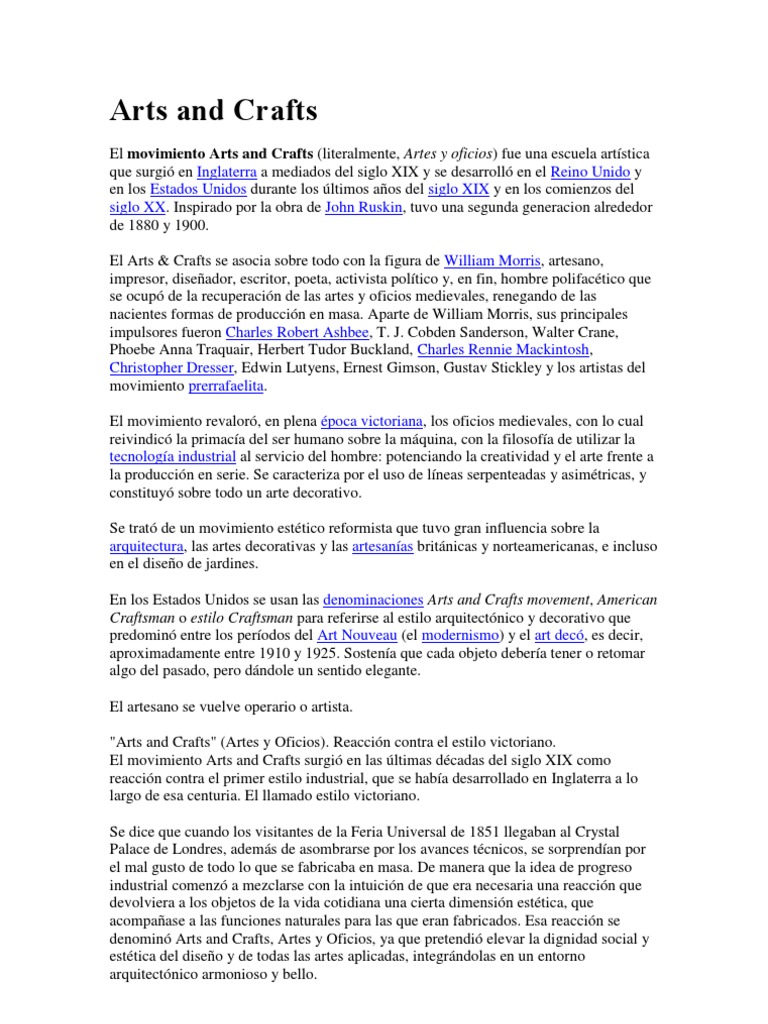 Arts and Crafts PDF Artes (general) Science