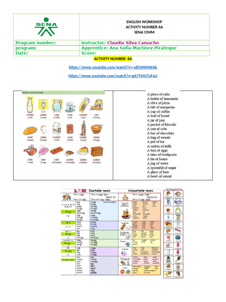 English Workshop on Quantifiers | PDF | Foods | Cuisine