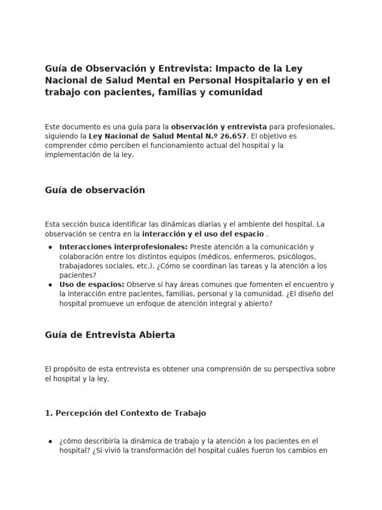 Impacto de La Ley 26657 en El Hospital Lanteri | PDF | Salud mental ...