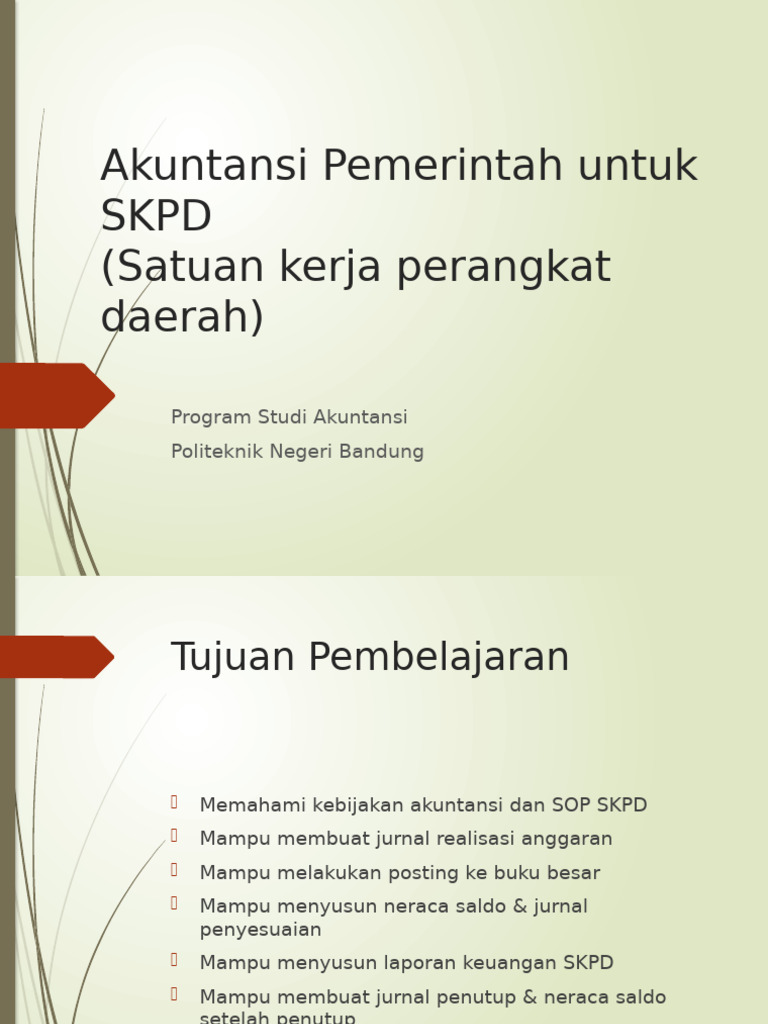 Akuntansi SKPD dalam Pengelolaan Anggaran | PDF