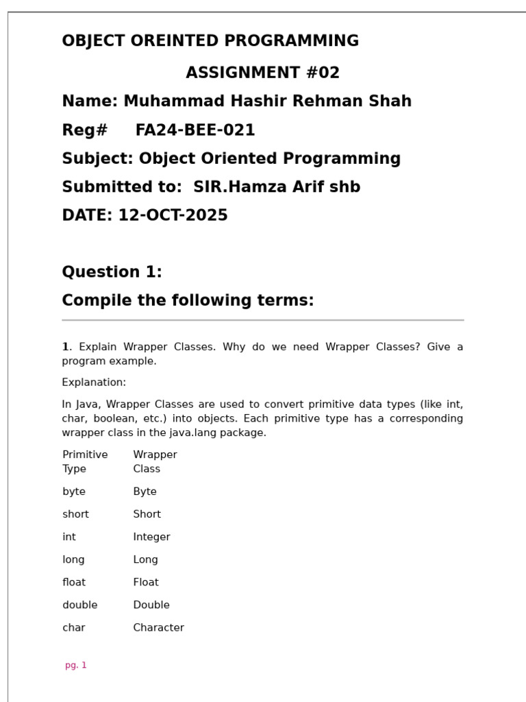 Assignment 02 Fa24 Bee 021 1 | PDF | Integer (Computer Science ...