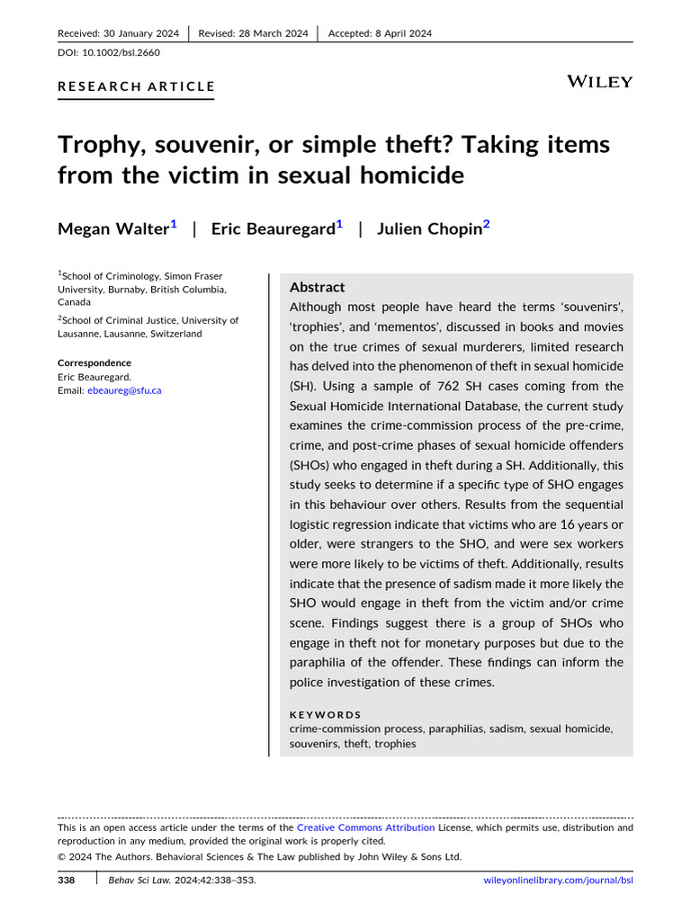 Trophy Souvenir or Simple Theft Taking Items From | PDF | Crimes ...