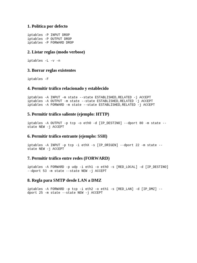 Manual de Configuración de iptables | PDF