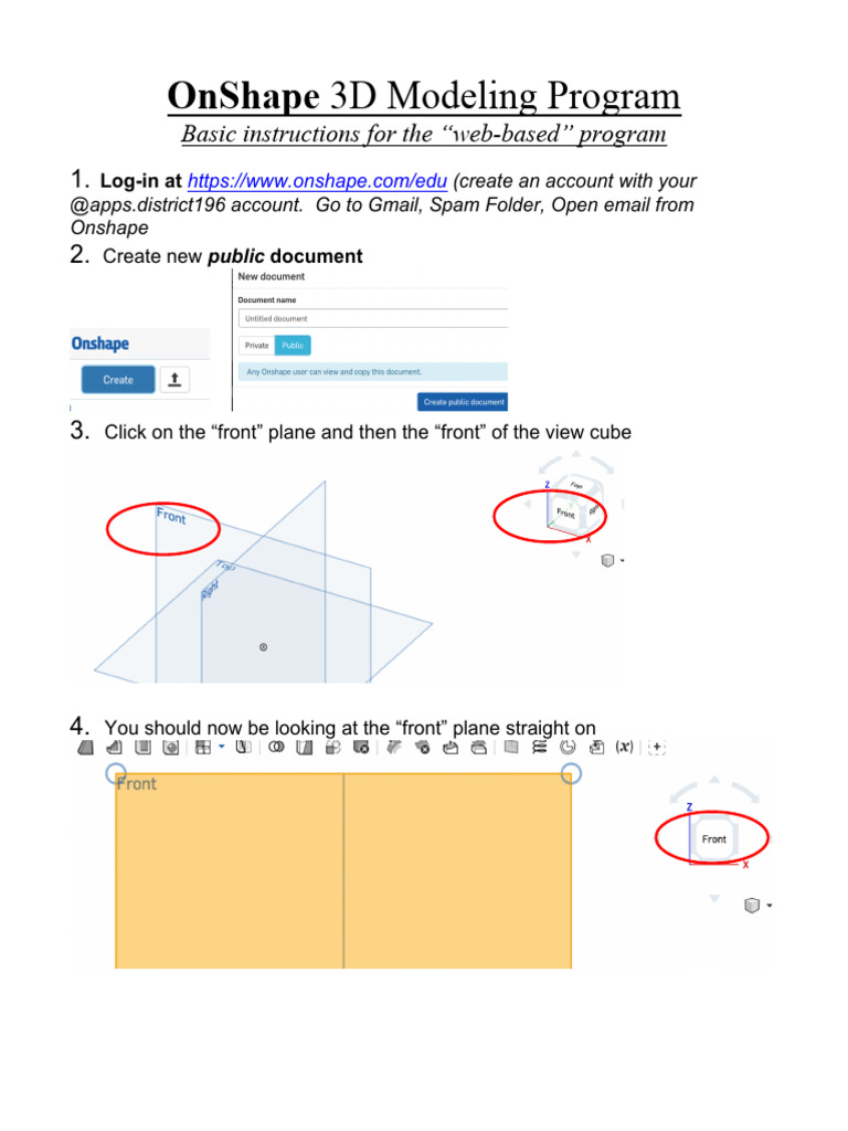 OnShape 3D Modeling Guide | PDF