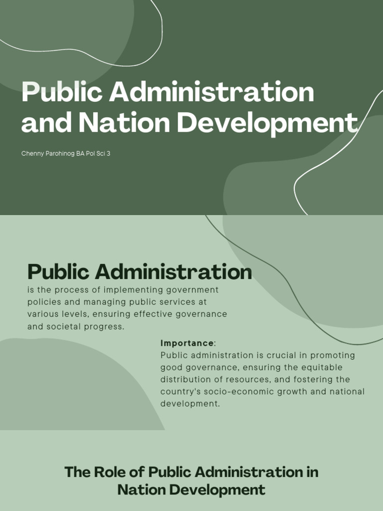 Public Administration's Role in Development | PDF | Governance | Good ...