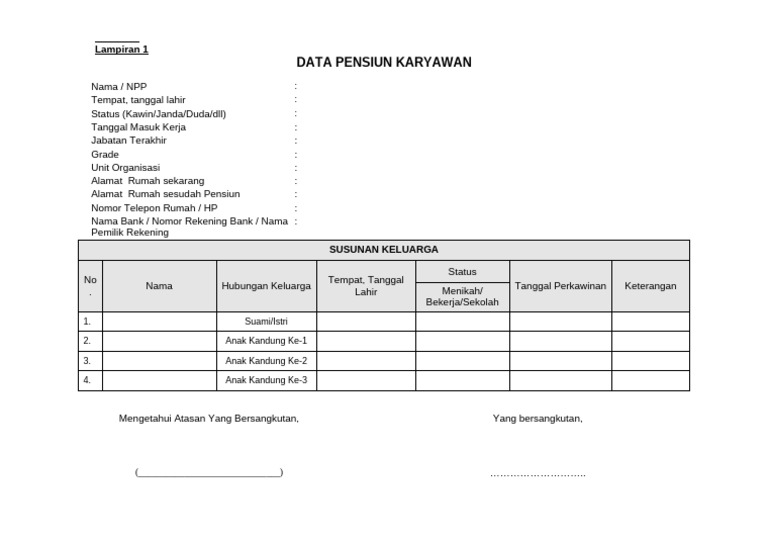 Form Data Keluarga | PDF