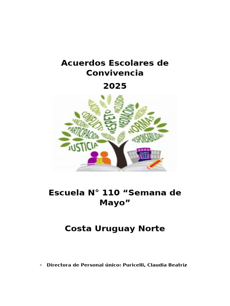 Acuerdos de Convivencia Escolar 2025 | PDF | Escuelas | Enseñando