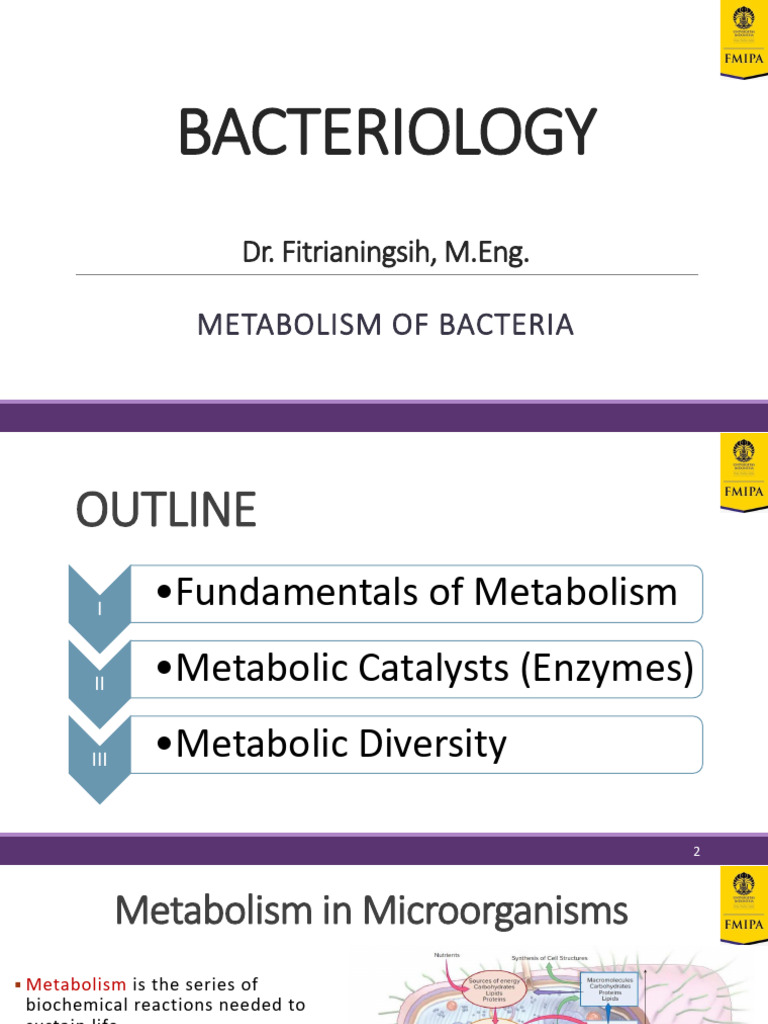 Topic 6 - Metabolism of Bacteria | PDF | Diet & Nutrition | Chemistry