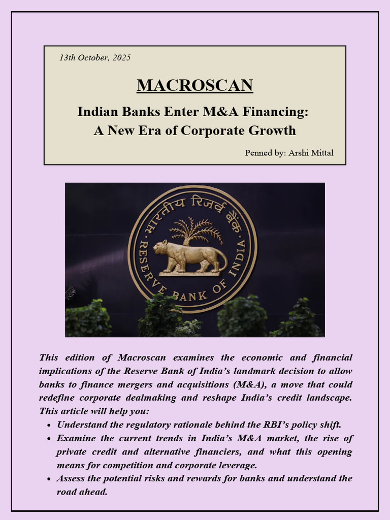 Indian Banks Embrace M&A Financing | PDF | Mergers And Acquisitions ...