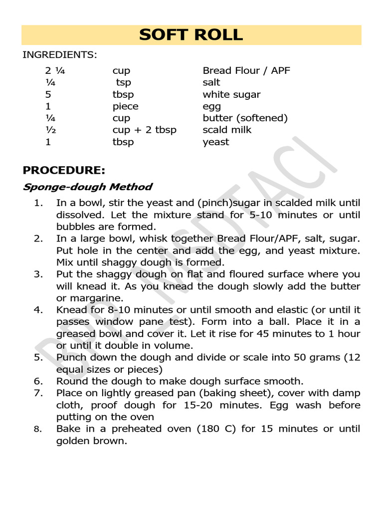 Soft Rolls and Chiffon Cake Recipes | PDF | Cakes | Baking