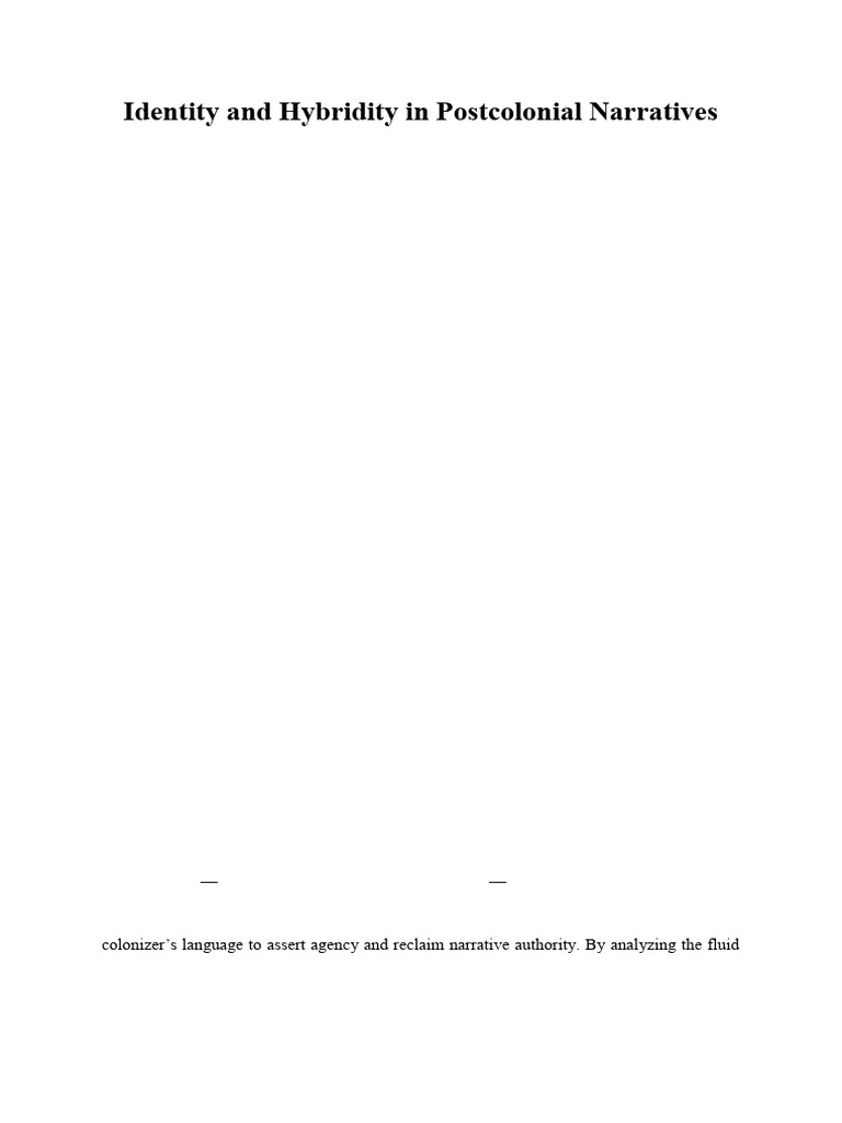 Postcolonial Identity and Hybridity Analysis | PDF | Postcolonialism ...