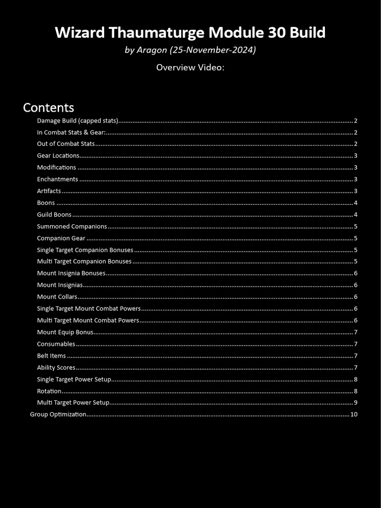 Wizard Thaumaturge Damage Build Guide | PDF | D20 System | Dungeons ...