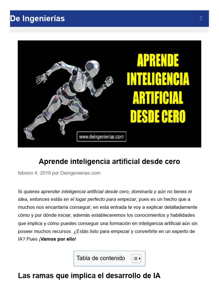 Aprende IA desde cero: Guía completa | PDF | Inteligencia artificial ...