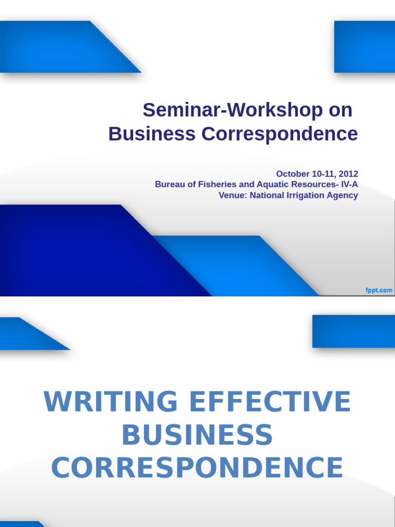 Business Correspondence Workshop Guide | PDF | Communication