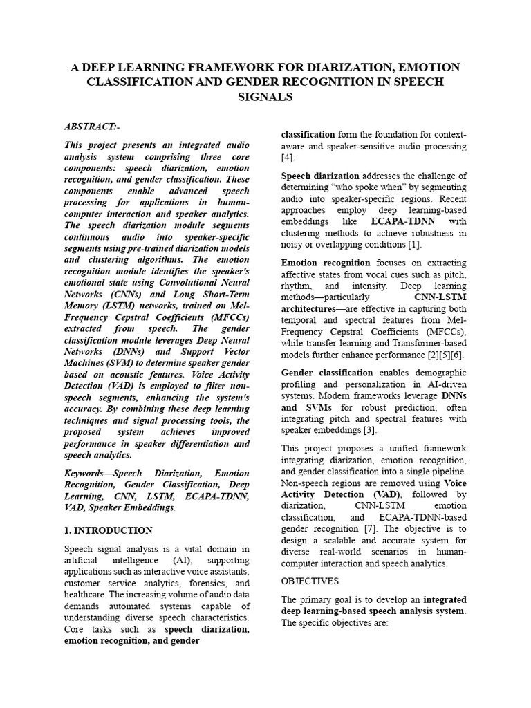 Deep Learning for Speech Analysis | PDF | Deep Learning | Applied ...