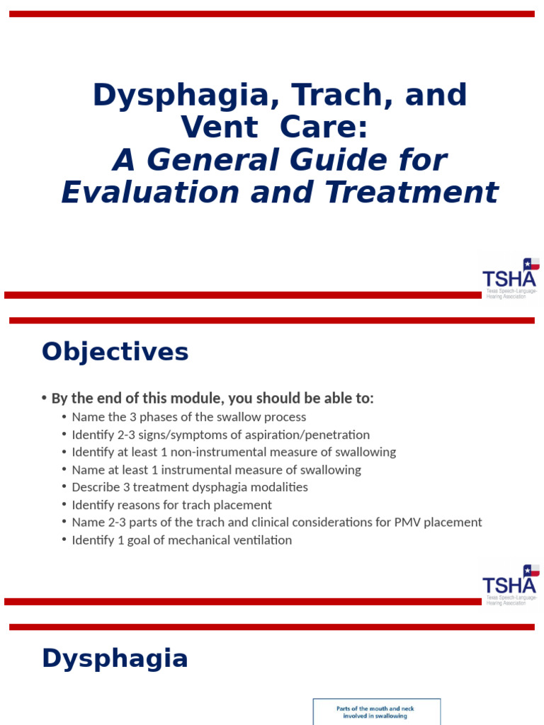 Module 2B and 2C Dysphagia Trach and Vent Care | PDF | Clinical ...