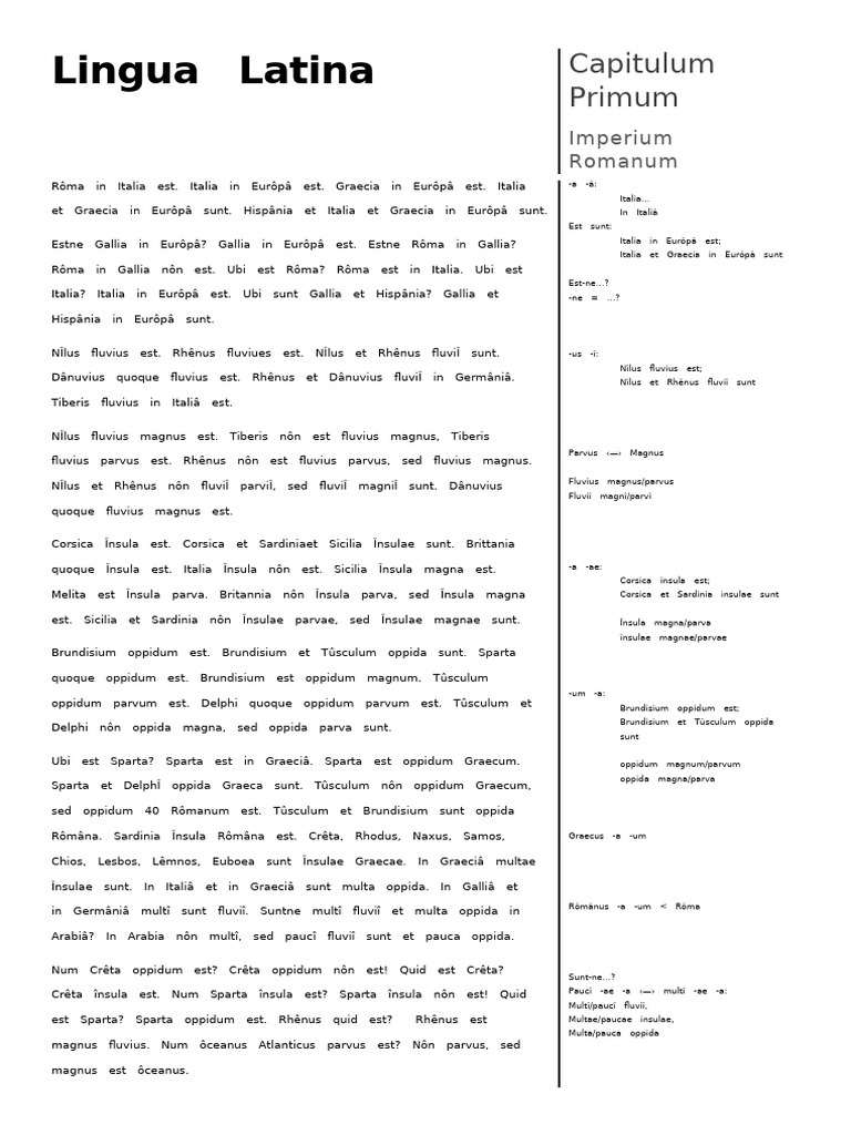 Lingua Latina - Personal Greek Language Notes | PDF
