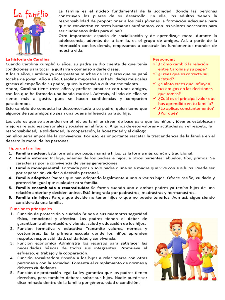 Importancia de la familia en el desarrollo social | PDF | Pensamiento ...