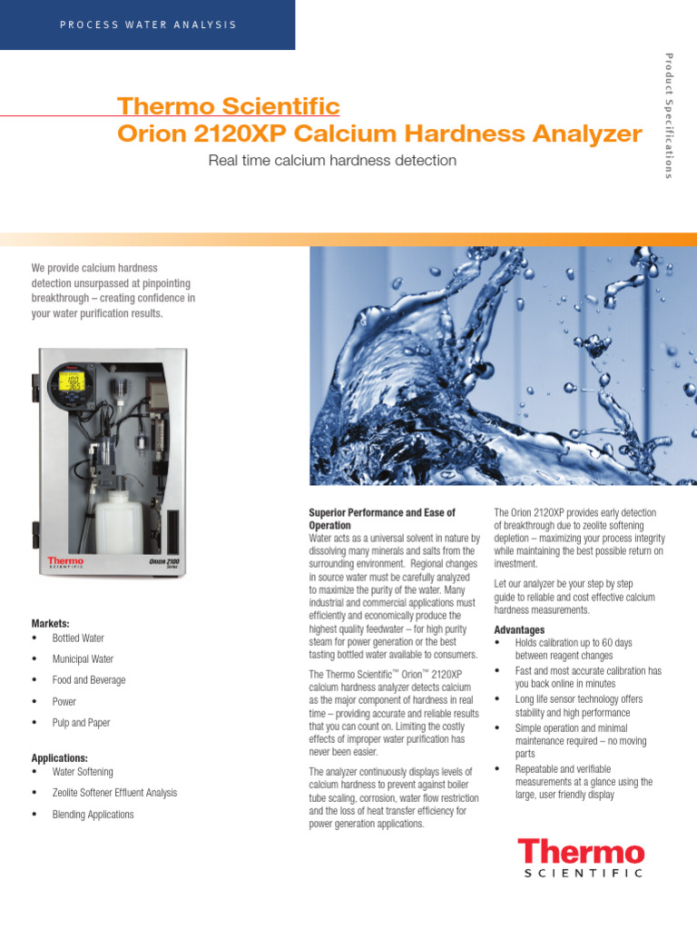 Calcium Hardness Analyzer Specifications | PDF | Water | Calibration