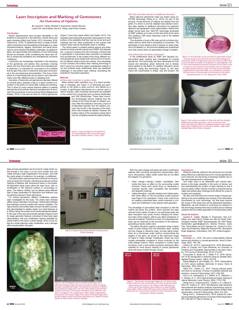 Gemstone Laser Inscription Techniques | PDF | Gemstone | Diamond