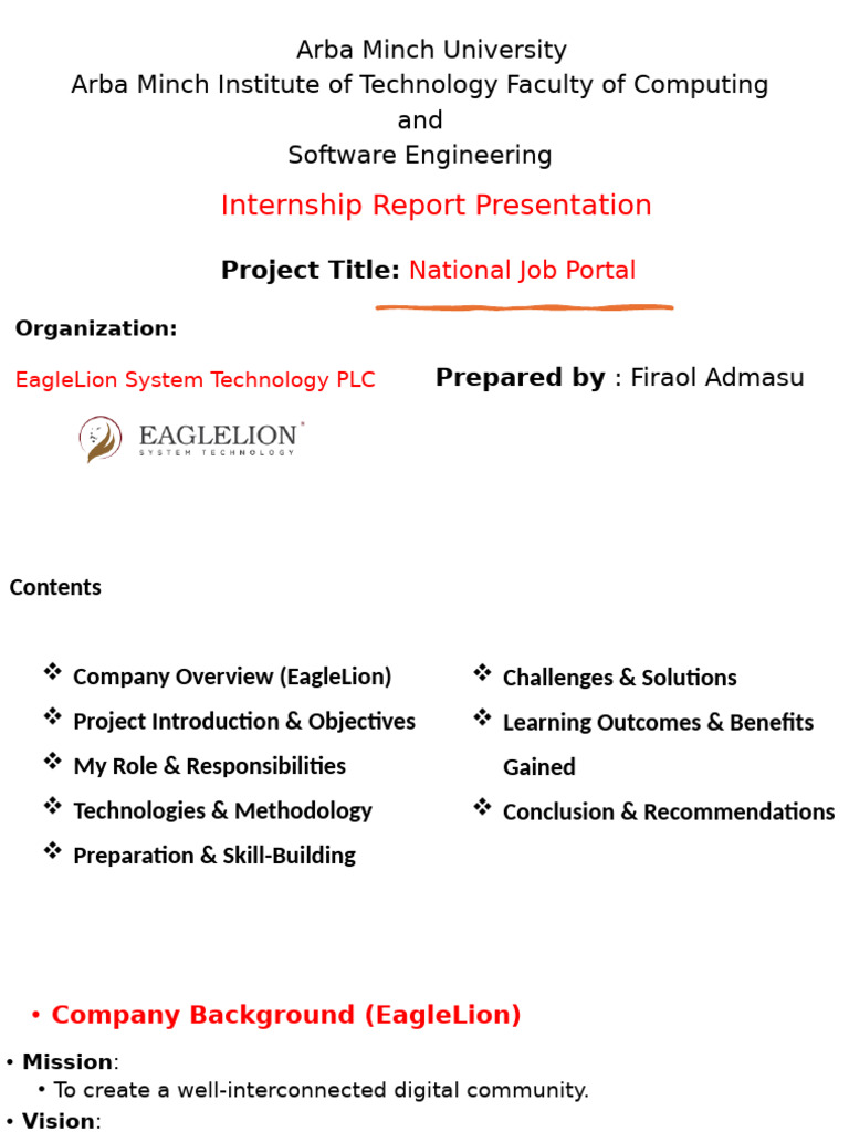 Internship Presentation | PDF | Web Development | Computing