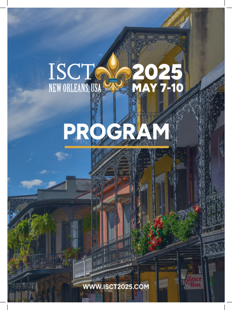 ISCT 2025 Conference Program Overview | PDF | Doctor Of Medicine | Medicine