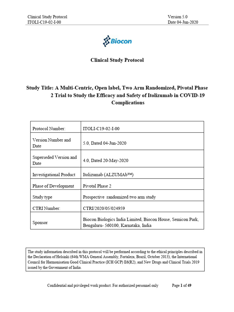 Clinical Study Protocol | PDF | Inflammation | Psoriasis