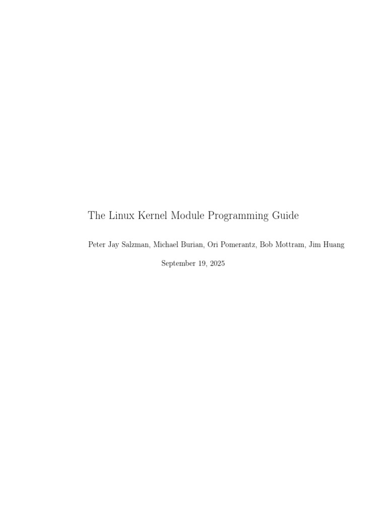 Linux Kernel Module Programming Guide | PDF | Parameter (Computer ...