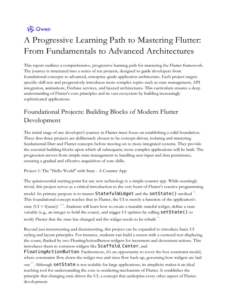 Mastering Flutter: A Project-Based Guide | PDF | Databases | Mobile App