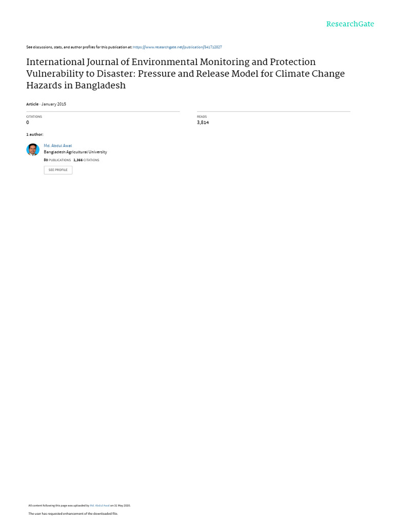 Climate Change Vulnerability in Bangladesh | PDF | Hazards | Natural ...