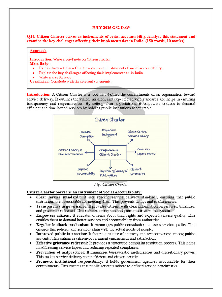 Approach Main Body:: Fig: Citizen Charter | PDF | Accountability ...