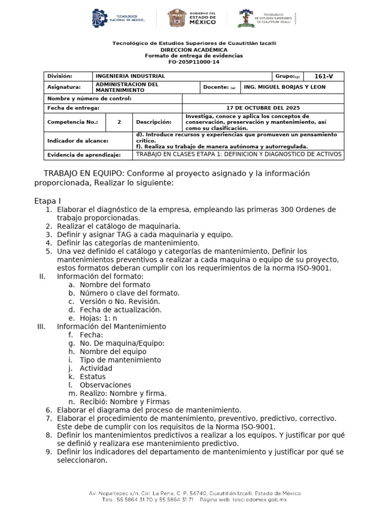 Tarea 2-c2 Proyecto Etapa 1 Definicion y Diagnostico | PDF | Evaluación ...