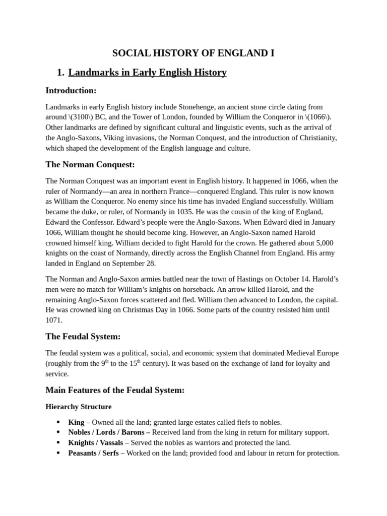 Key Events in Early English History | PDF | Whigs (British Political ...