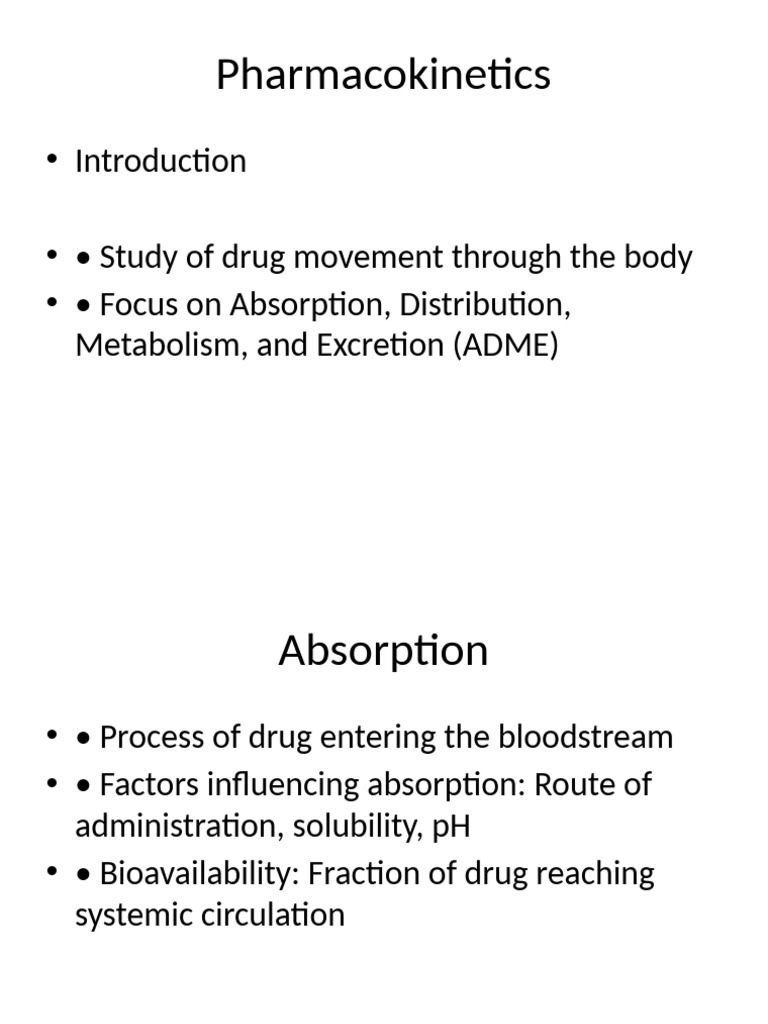 Understanding Pharmacokinetics: ADME Explained | PDF