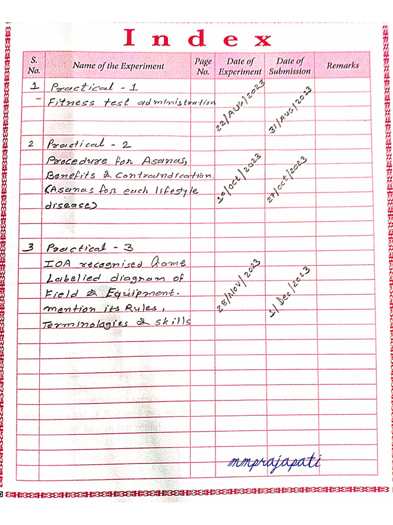 XII (P.E) - Record File (For Example) | PDF